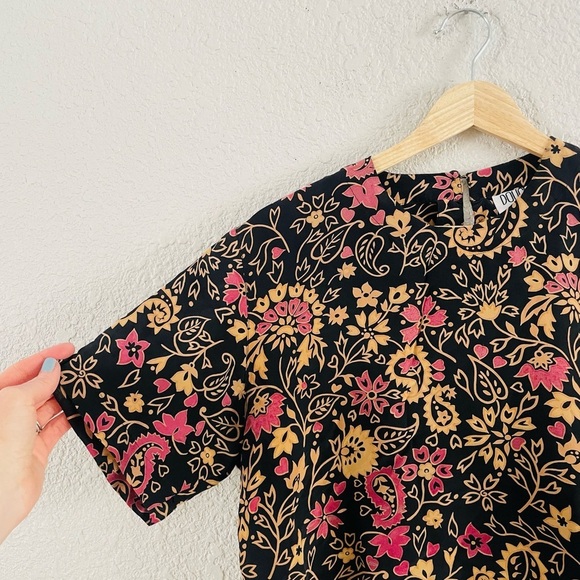 Vintage Silk Floral Boxy Blouse - Picture 2 of 12